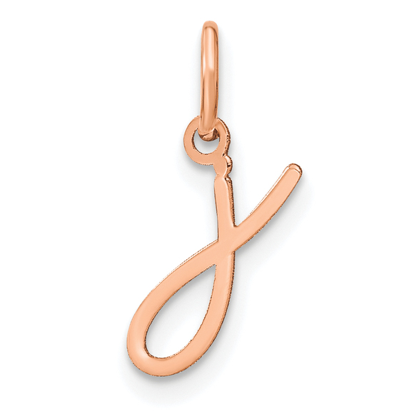 Tiley & Bells Jewelry - Sterling Silver Rose-plated Lower case Letter J Initial Charm